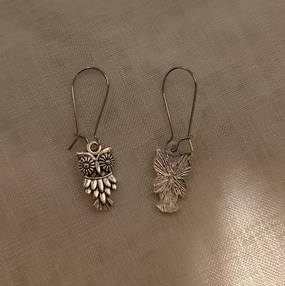 Elegant Stainless Steel Owl Earrings - Picture 3 of 3